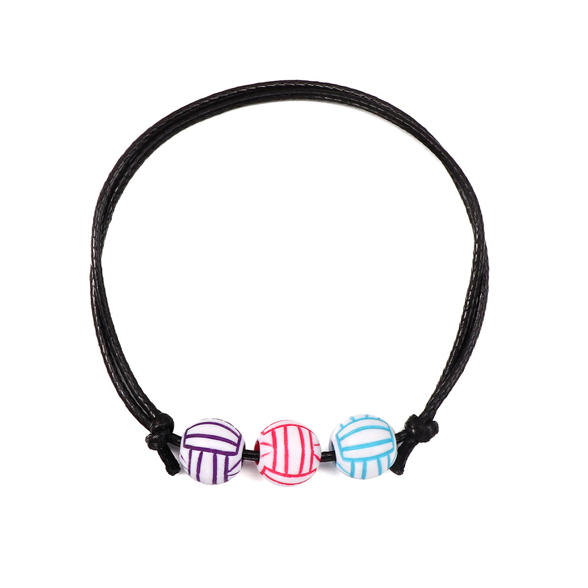 Geometric Resin Sports Beaded Bracelet Set for Unisex