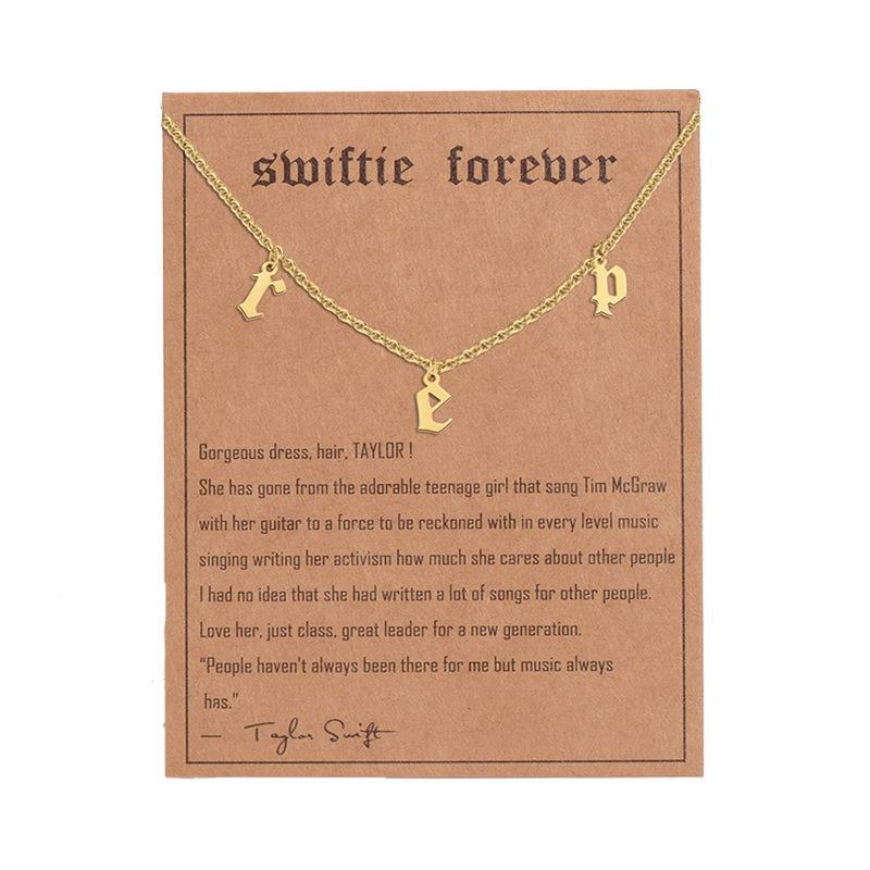 Simple Letter Stainless Steel Pendant Necklace - Gold Plated Fashion Accessory
