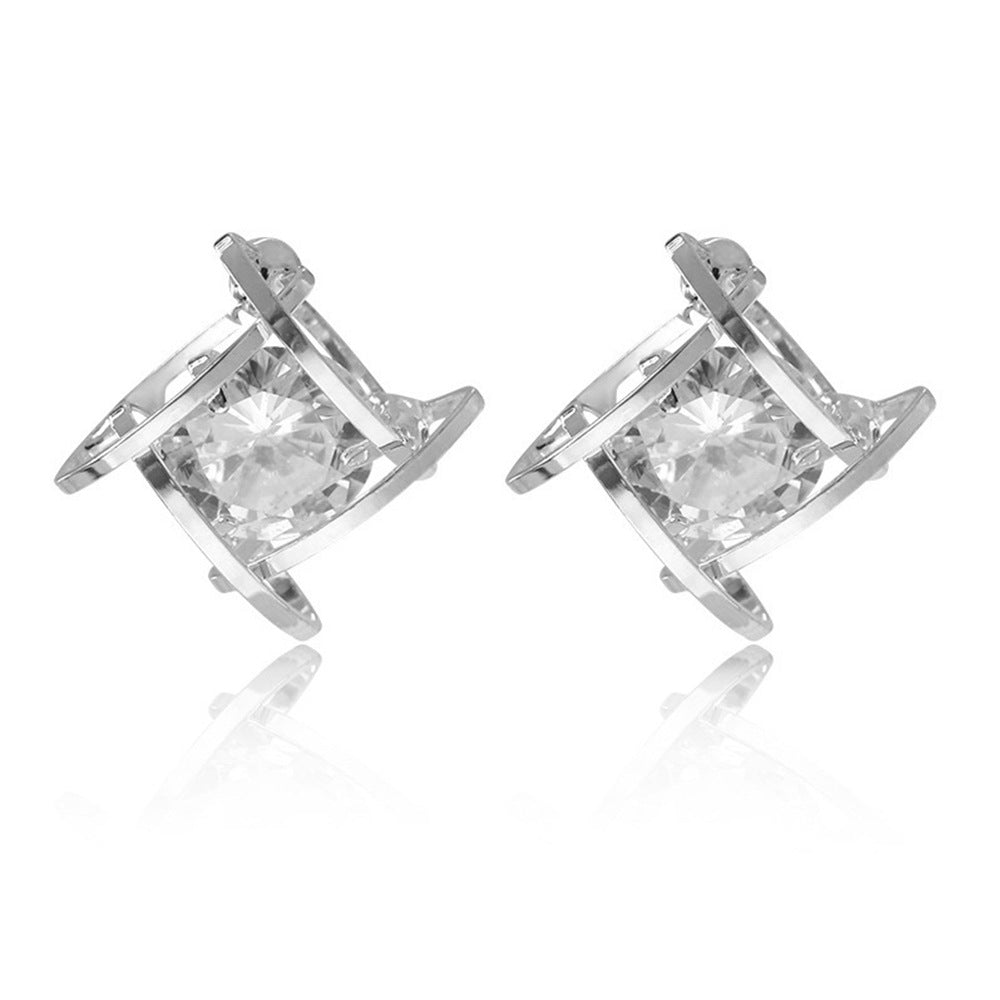 New Zircon Geometric Square Earrings for Women