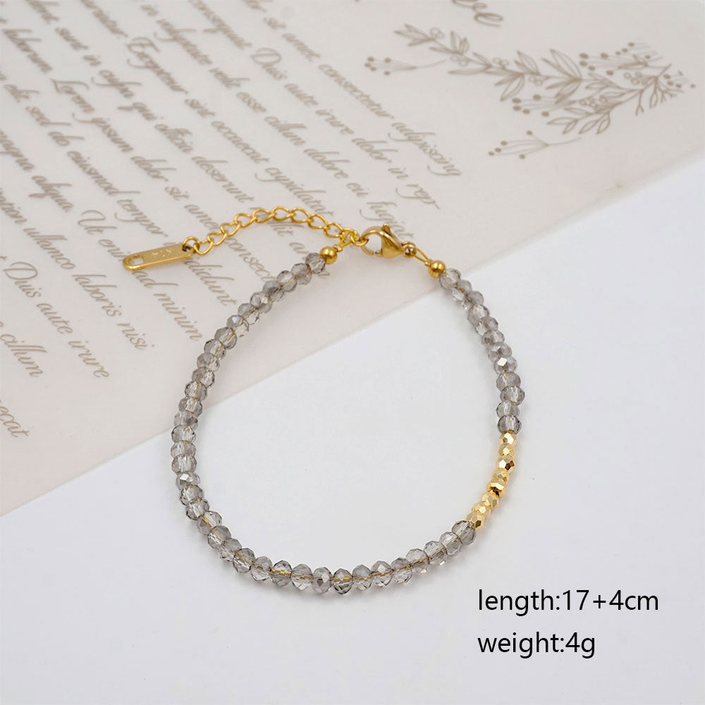 Modern Geometric Gold Plated Crystal Necklace and Bracelet Set