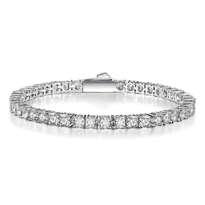 Casual Elegant 18k Gold Plated Zircon Tennis Bracelet with Spring Clasp