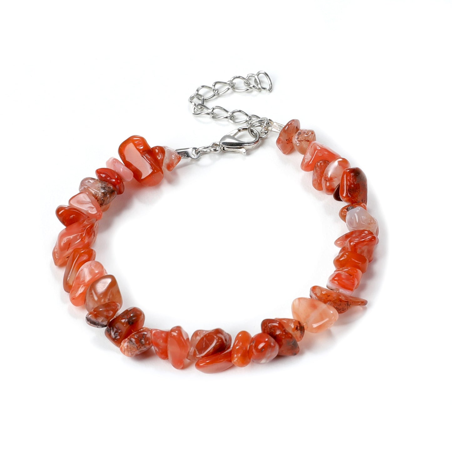 Irregular Natural Stone Crystal Beaded Bracelet with Lobster Clasp