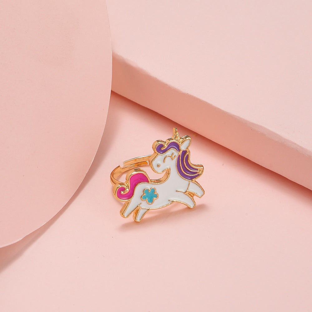 Cute Cartoon Adjustable Kid's Rings - Panda, Unicorn, Dinosaur, Owl, Ice Cream Designs