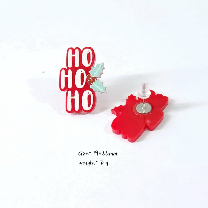 Cartoon Animal Acrylic Christmas Theme Women's Stud Earrings