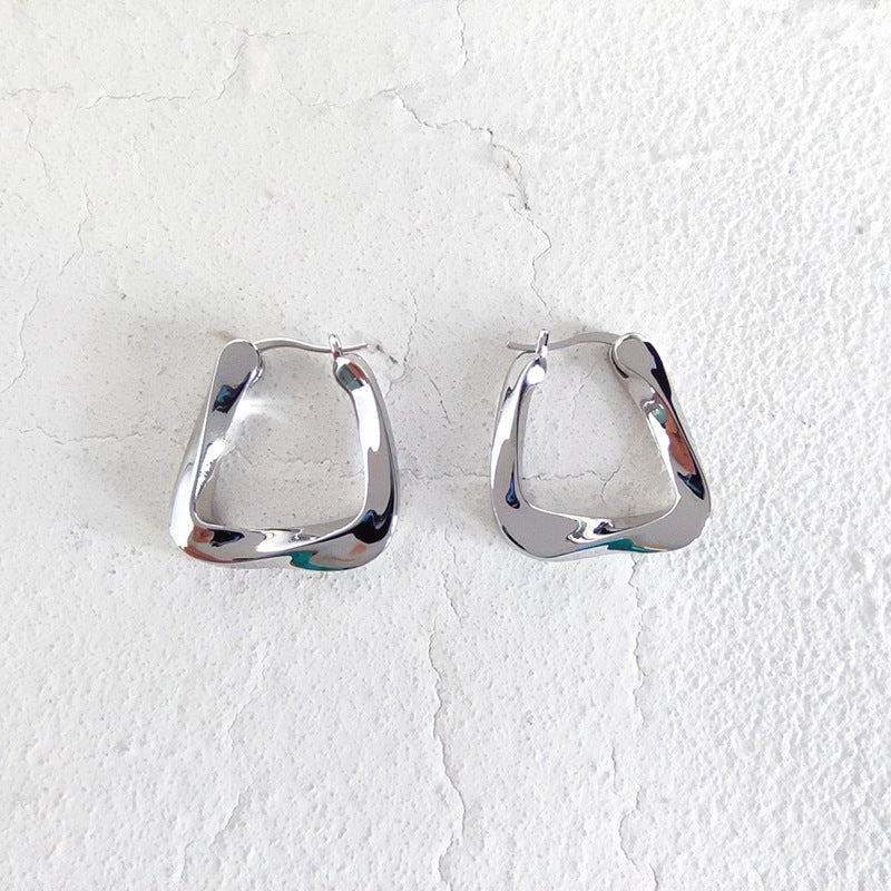 1 Pair Geometric Triangle Copper Plated Earrings