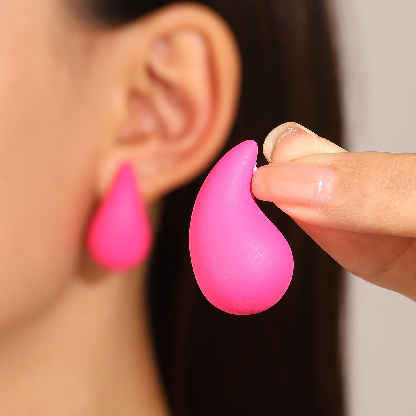 Vintage Water Droplet 14K Gold Plated Silver Stud Earrings