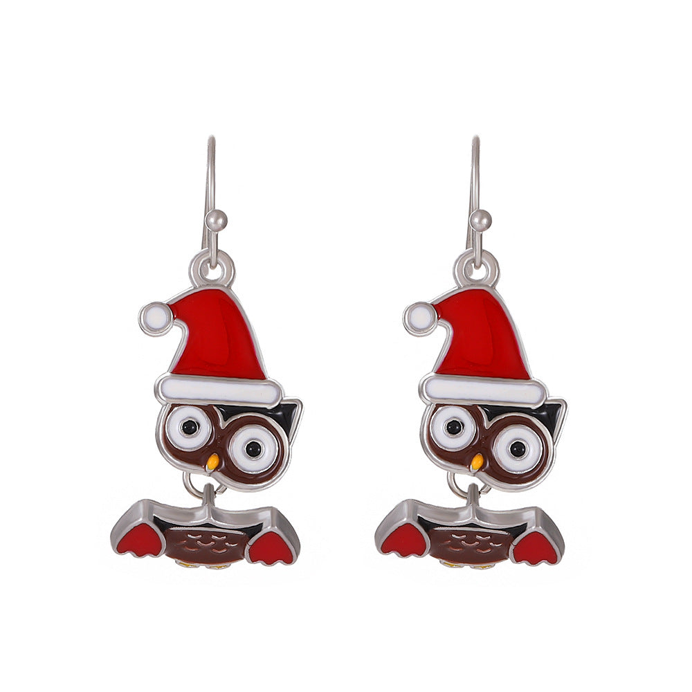 Fashion Christmas Tree Candy Cane Bell Drop Earrings for Women
