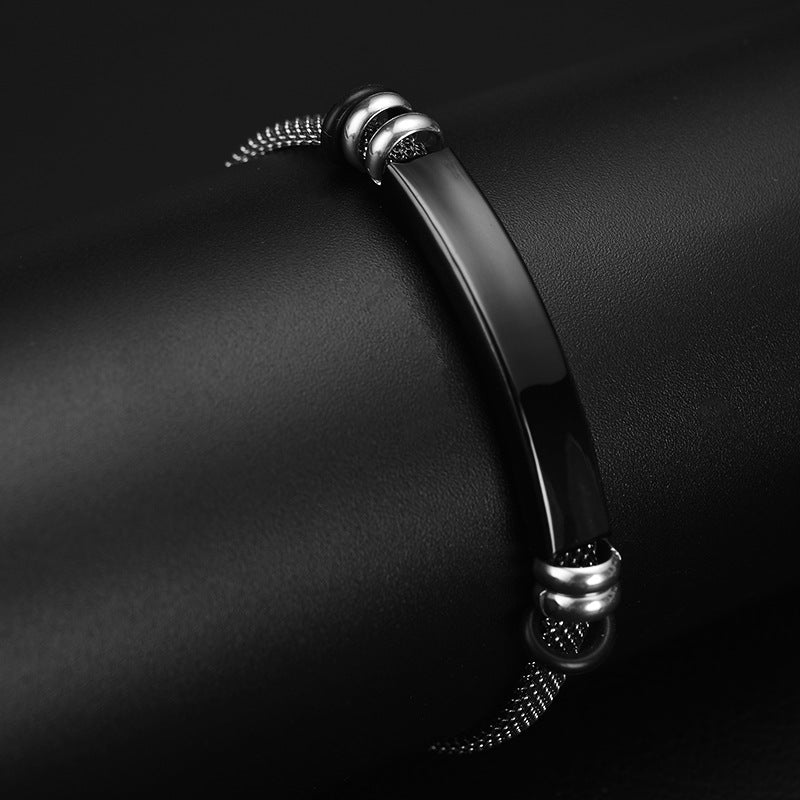 Original Design Solid Color Stainless Steel Personalized Couple Bangle Bracelet