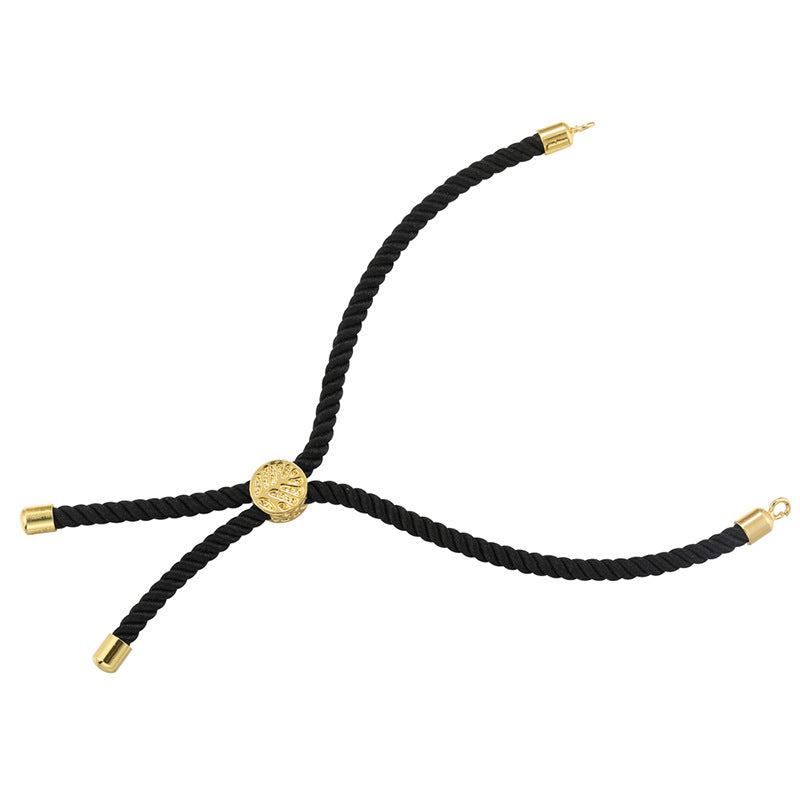 18K Gold Plated Tree of Life Adjustable Rope Bracelet
