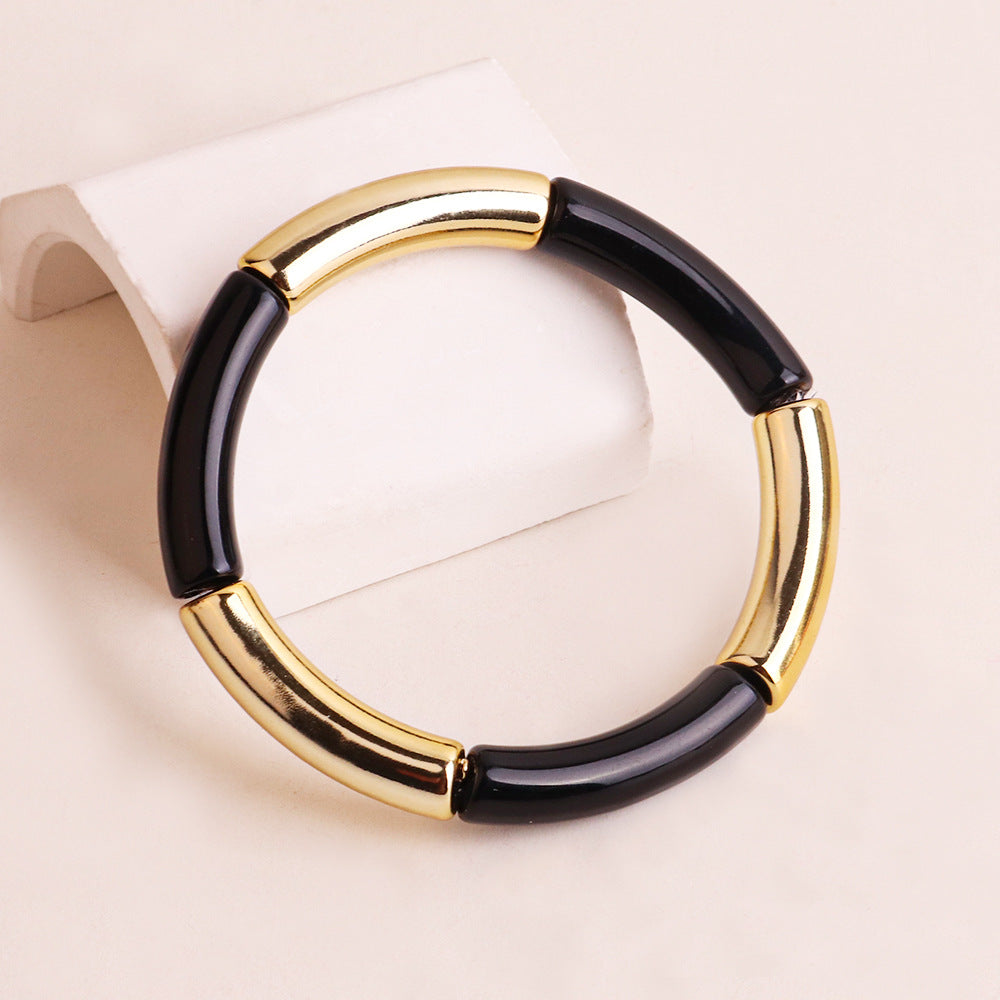 Fashion Acrylic Women's Bangle Bracelet - Multicolor Elastic Design