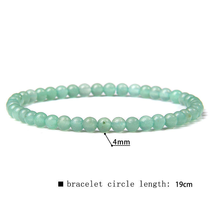 Minimalist Natural Stone Beaded Bracelet - 4mm Gemstone Jewelry for Women