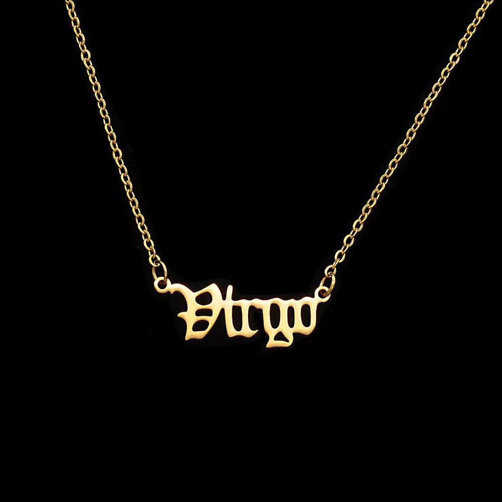 Fashion Zodiac Stainless Steel Pendant Necklace