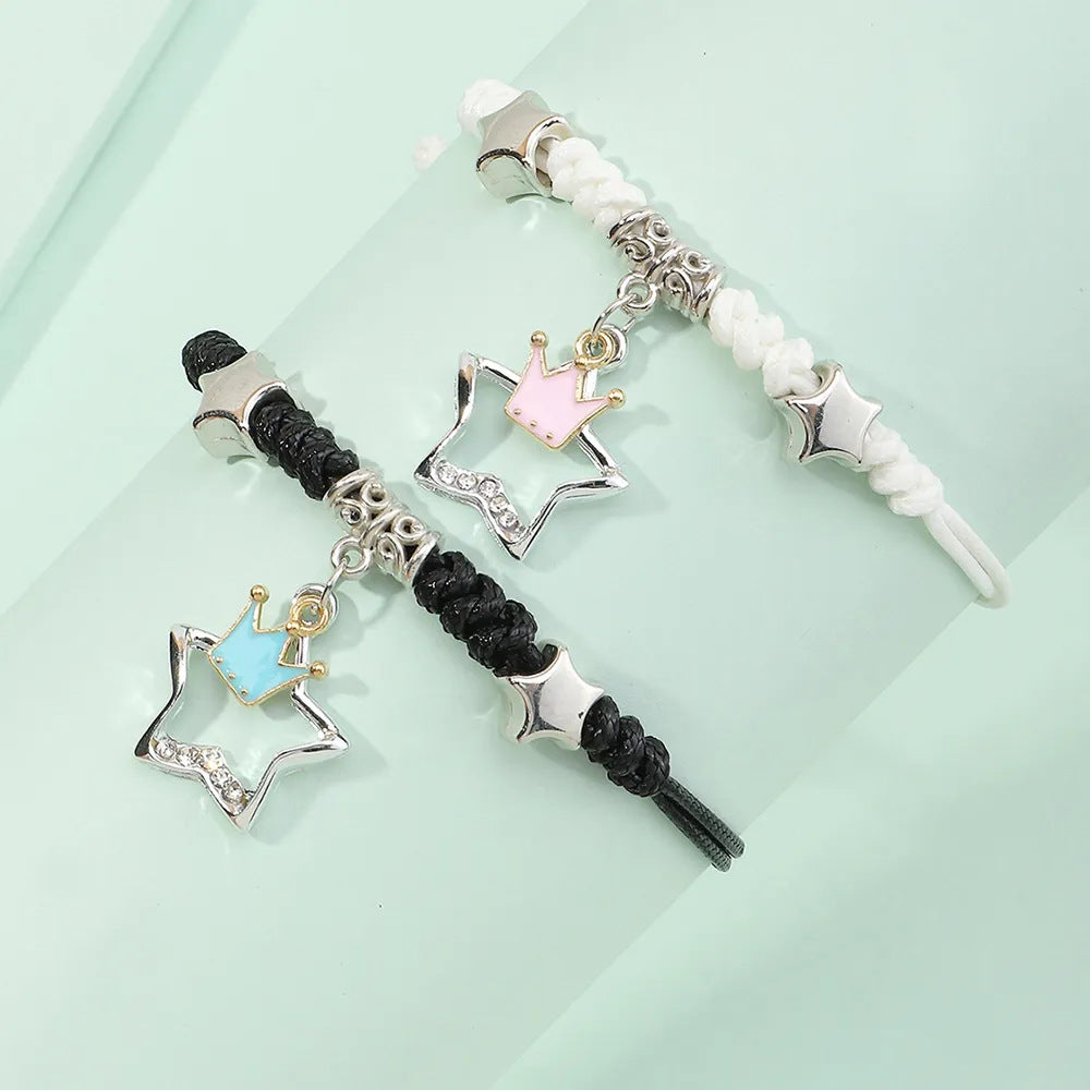 Fashion Alloy Dripping Planet Rocket and Mushroom Pendant Adjustable Bracelet