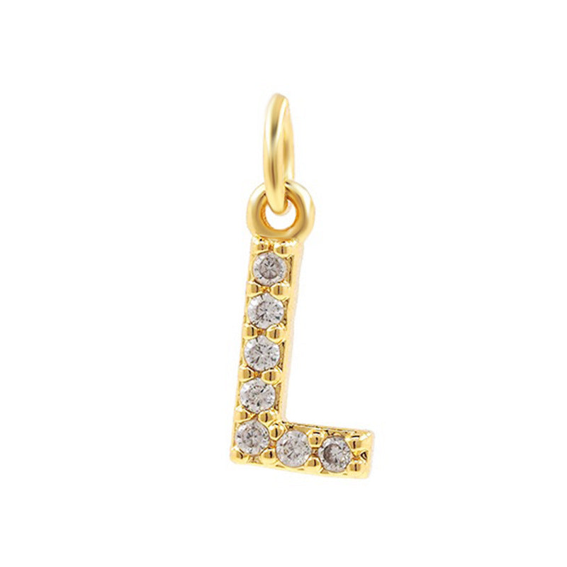 Bohemian 18K Gold Plated Alphabet Necklace with Zircon Charms
