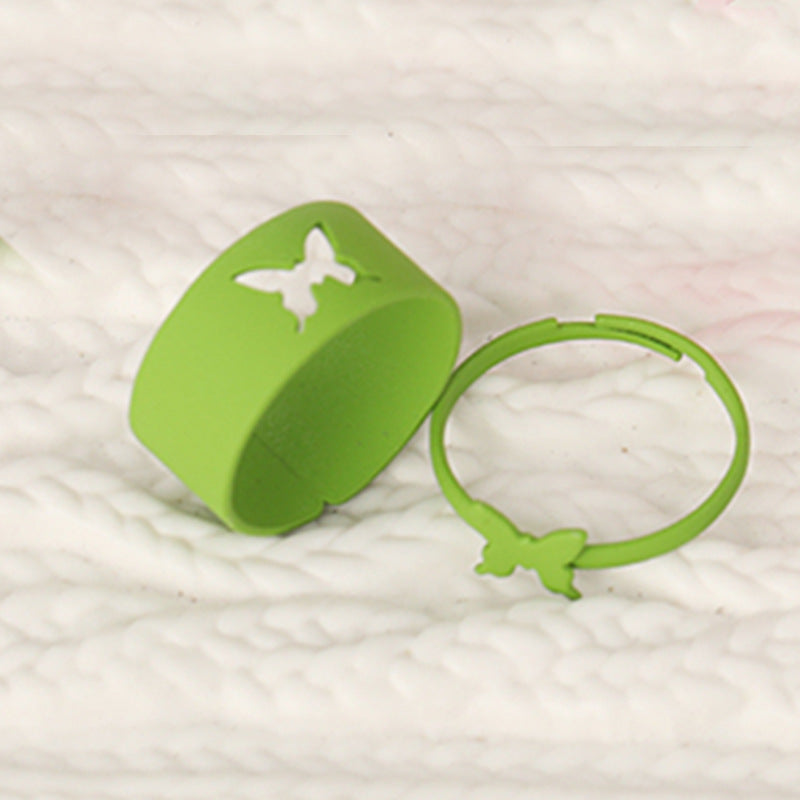 Fashion Black Butterfly Adjustable Couple Rings Set