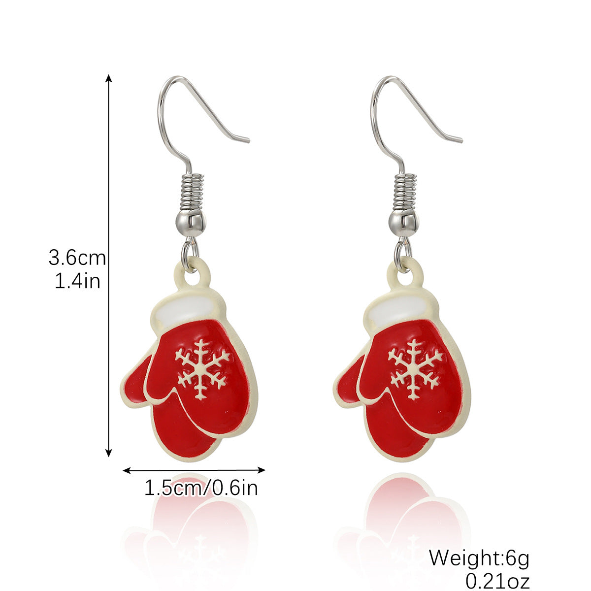 Explosive Christmas Snowflake Bell Tree Stud Earrings Set