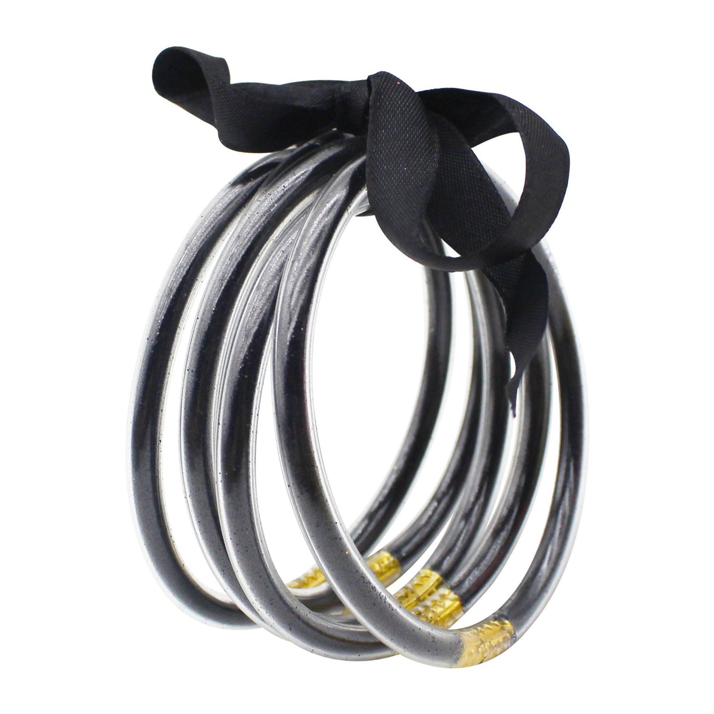 Fashion Multi-Layer Silicone Ribbon Glitter Women's Bangle Bracelet