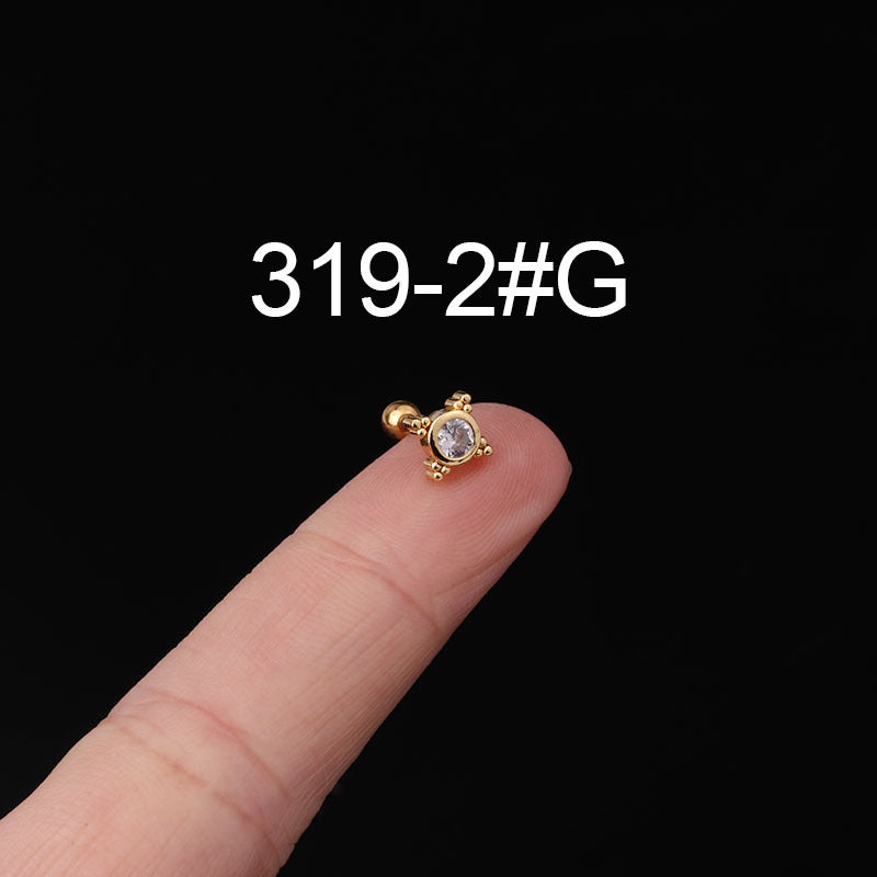 Fashion Zircon Copper and Stainless Steel Ear Studs