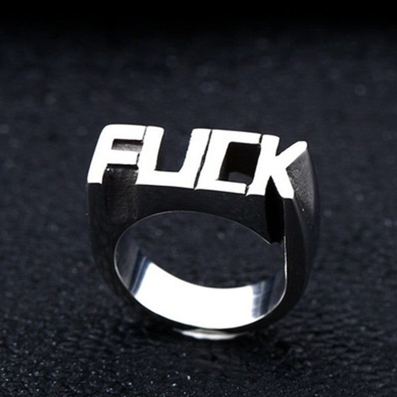 Punk Style Alphabet Alloy Ring for Men and Women - Fashion Creative Jewelry