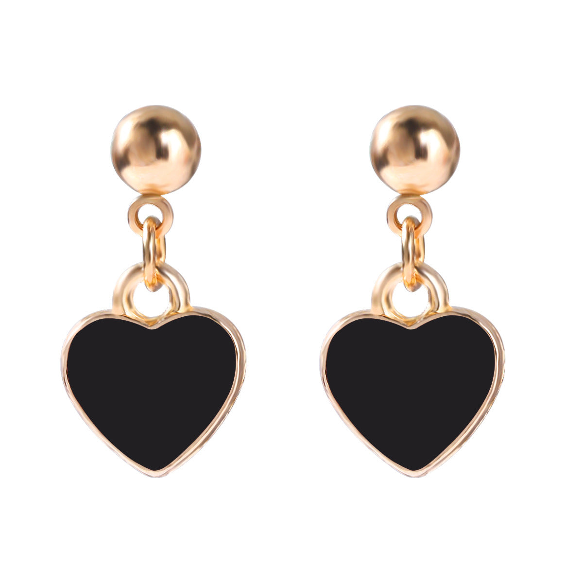 Valentine's Day Heart Shaped Alloy Drip Oil Earrings