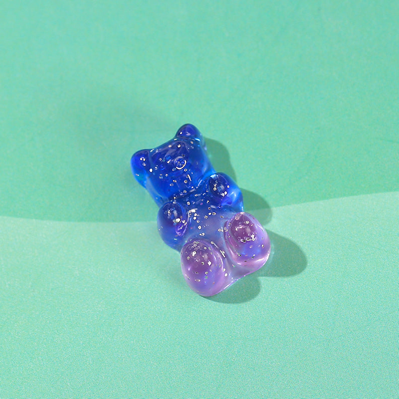 Fashion Contrast Color Gummy Bear Resin Accessories and Stud Earrings
