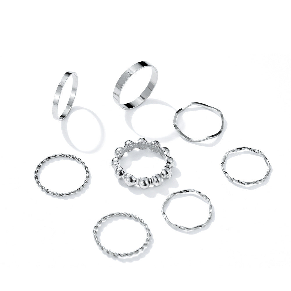Creative Simple Stacking 7-Piece Ring Combination Set