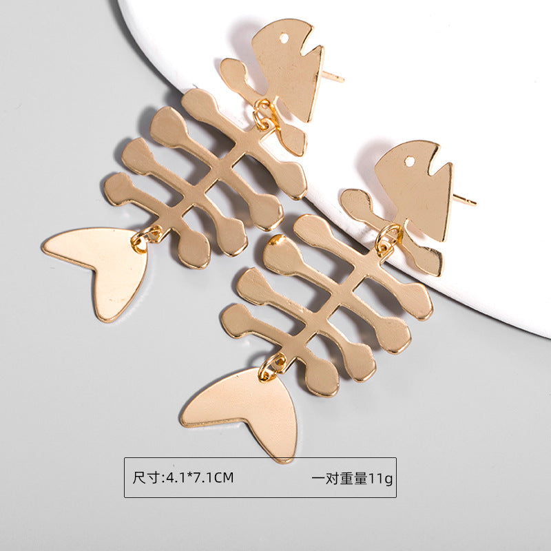 1 Pair Women's Fashion Star Metal Chain Drop Earrings