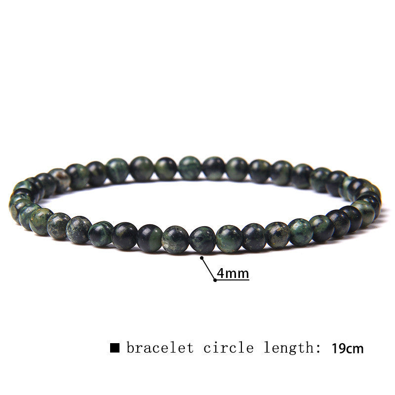 Minimalist Natural Stone Beaded Bracelet - 4mm Gemstone Jewelry for Women
