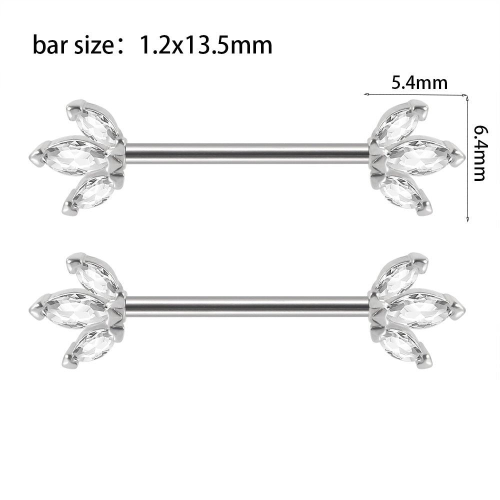 Simple Style Flower & Butterfly Zircon Stainless Steel Body Chain Piercing Jewelry