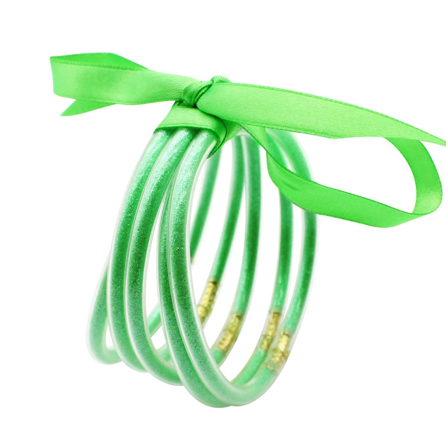Fashion Multi-Layer Silicone Ribbon Glitter Women's Bangle Bracelet