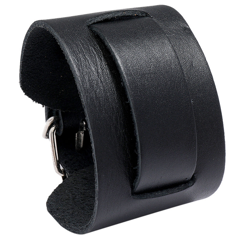 Retro Men's Adjustable Genuine Leather Punk Bracelet