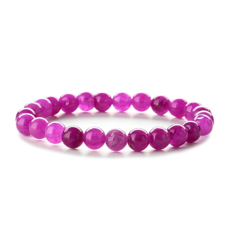 Retro Geometric Amethyst Agate Beaded Bracelet Set