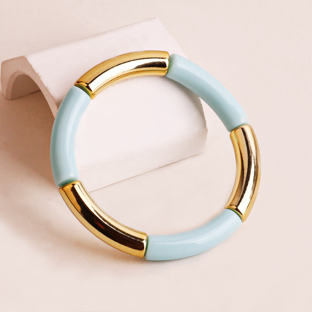 Fashion Acrylic Women's Bangle Bracelet - Multicolor Elastic Design