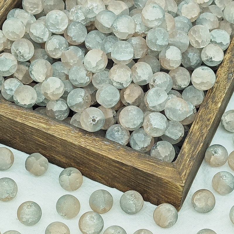10mm Frosted Jade Glass Beads for DIY Jewelry Making and Decorative Accessories