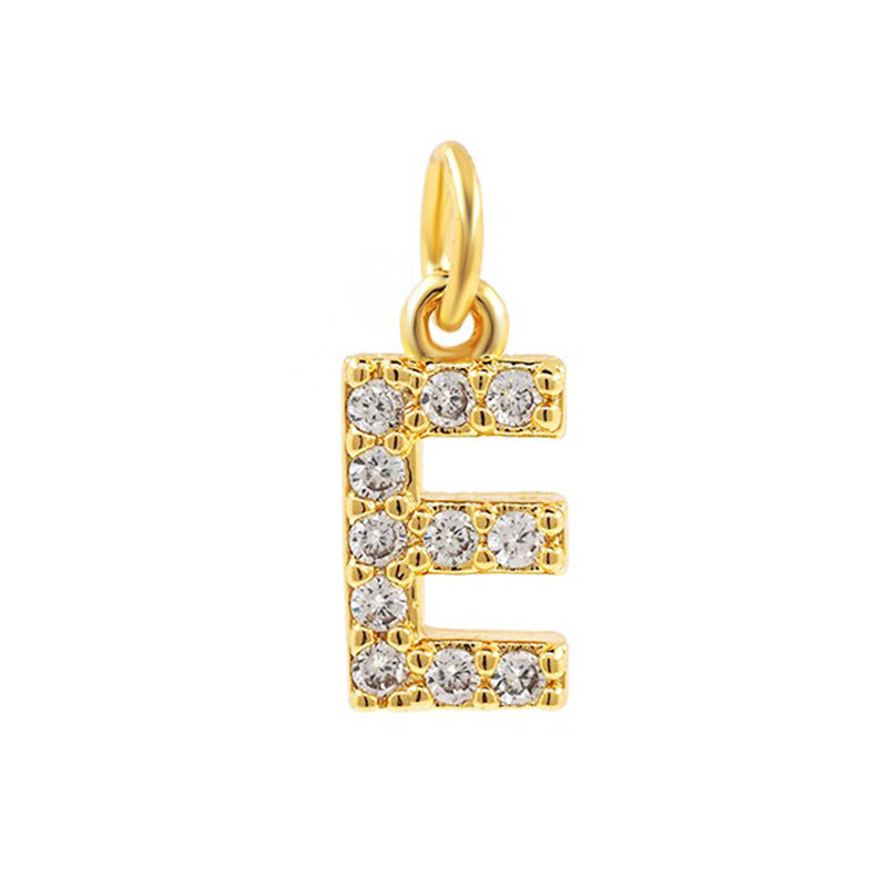 Bohemian 18K Gold Plated Alphabet Necklace with Zircon Charms