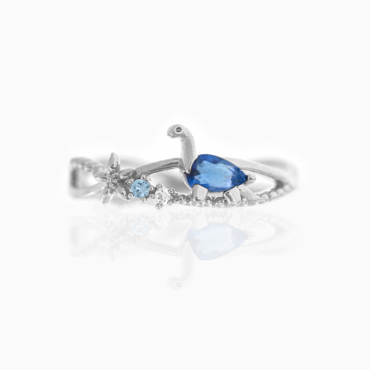 18K Gold Plated Dinosaur Zircon Copper Ring for Women