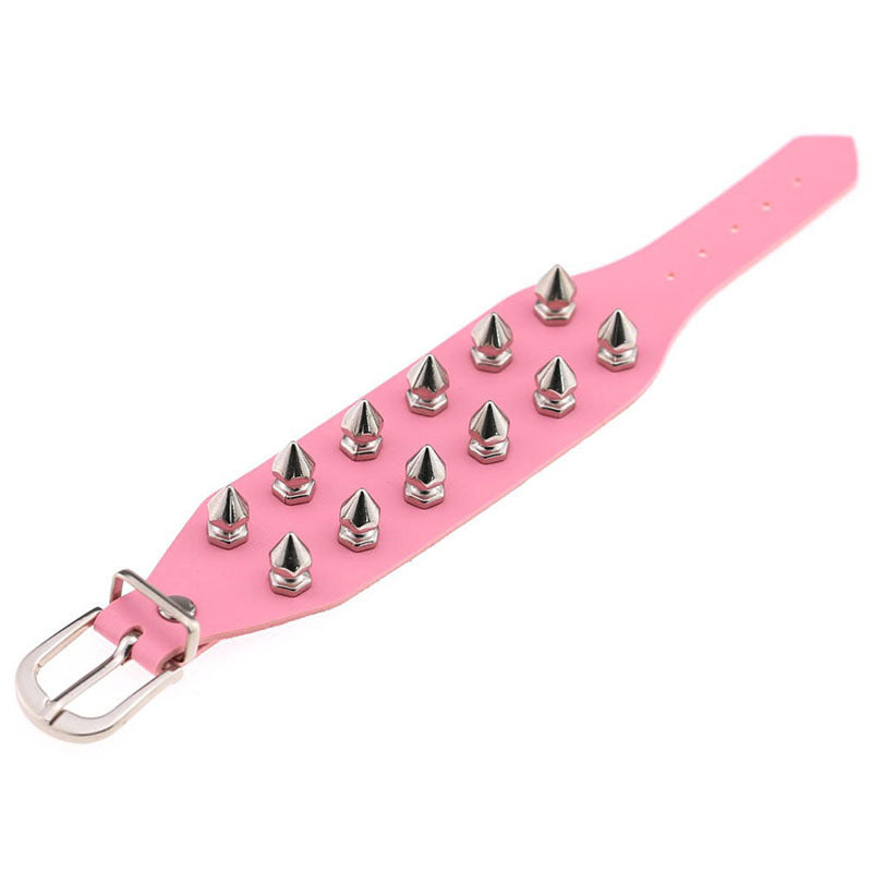 Punk Spiked PU Leather Unisex Wristband Bracelet