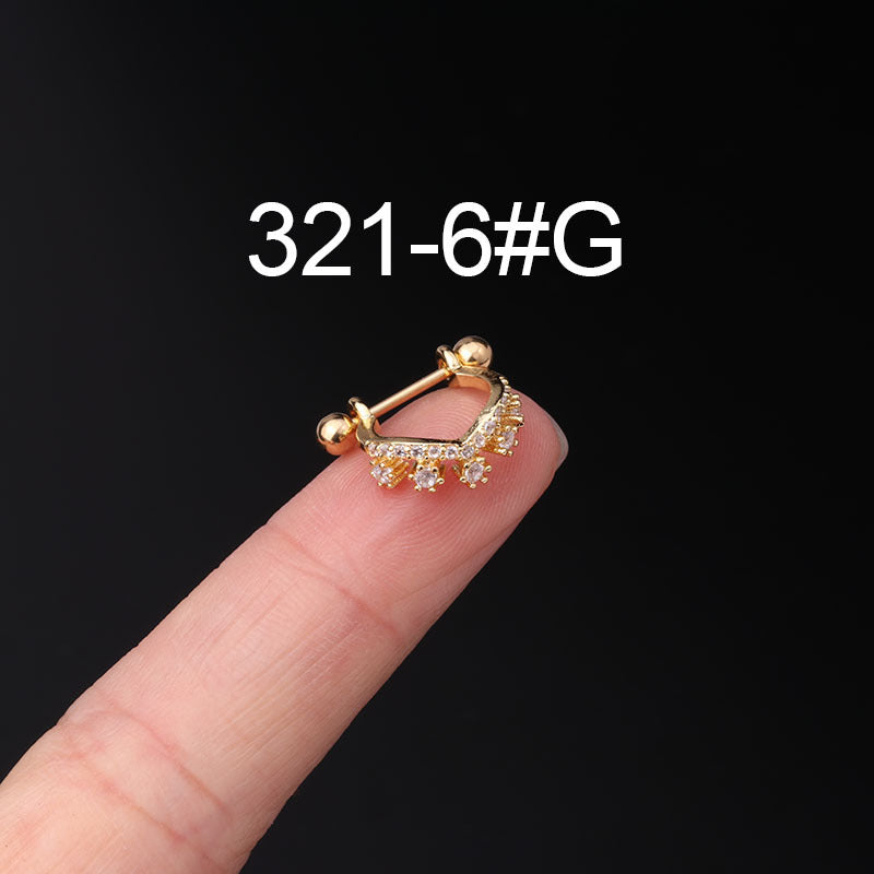Fashion Geometric Stainless Steel Barbell Stud Earrings
