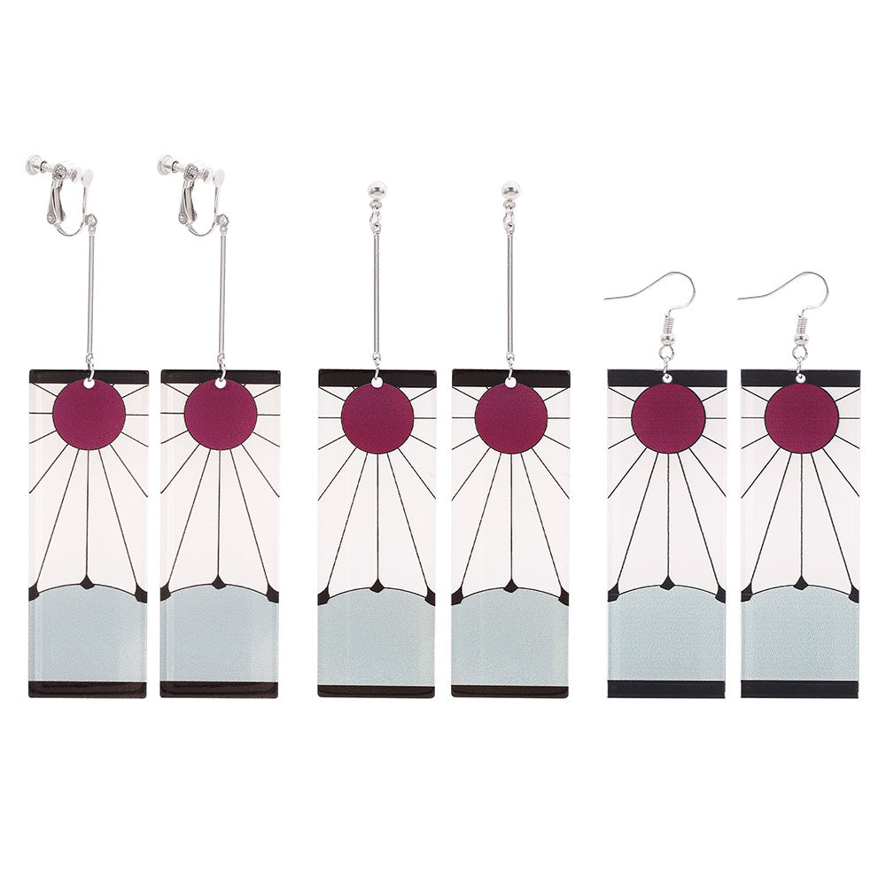 1 Pair Fashion Acrylic Cartoon Demon Slayer Tanjiro Cosplay Drop Earrings