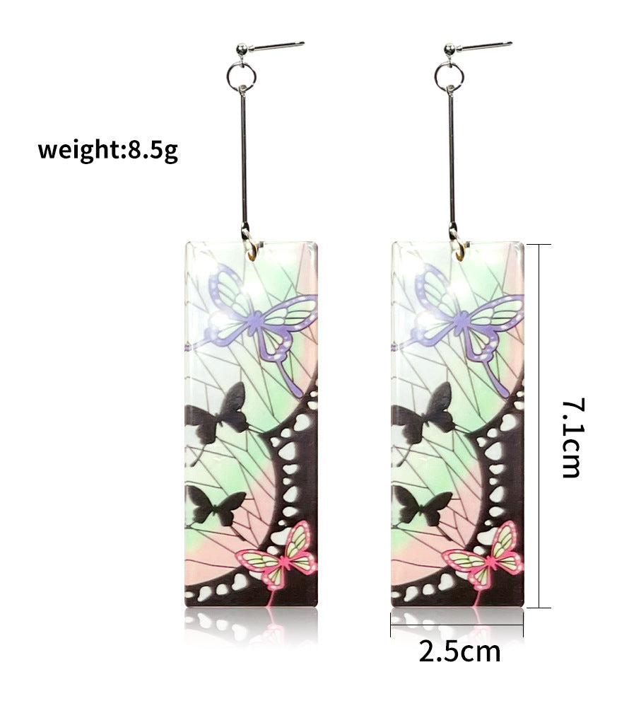 1 Pair Acrylic Rectangle Drop Earrings Inspired by Anime Characters