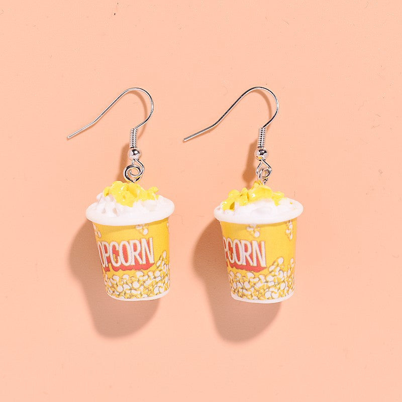 New Fashion Creative Resin Popcorn Earrings for Women