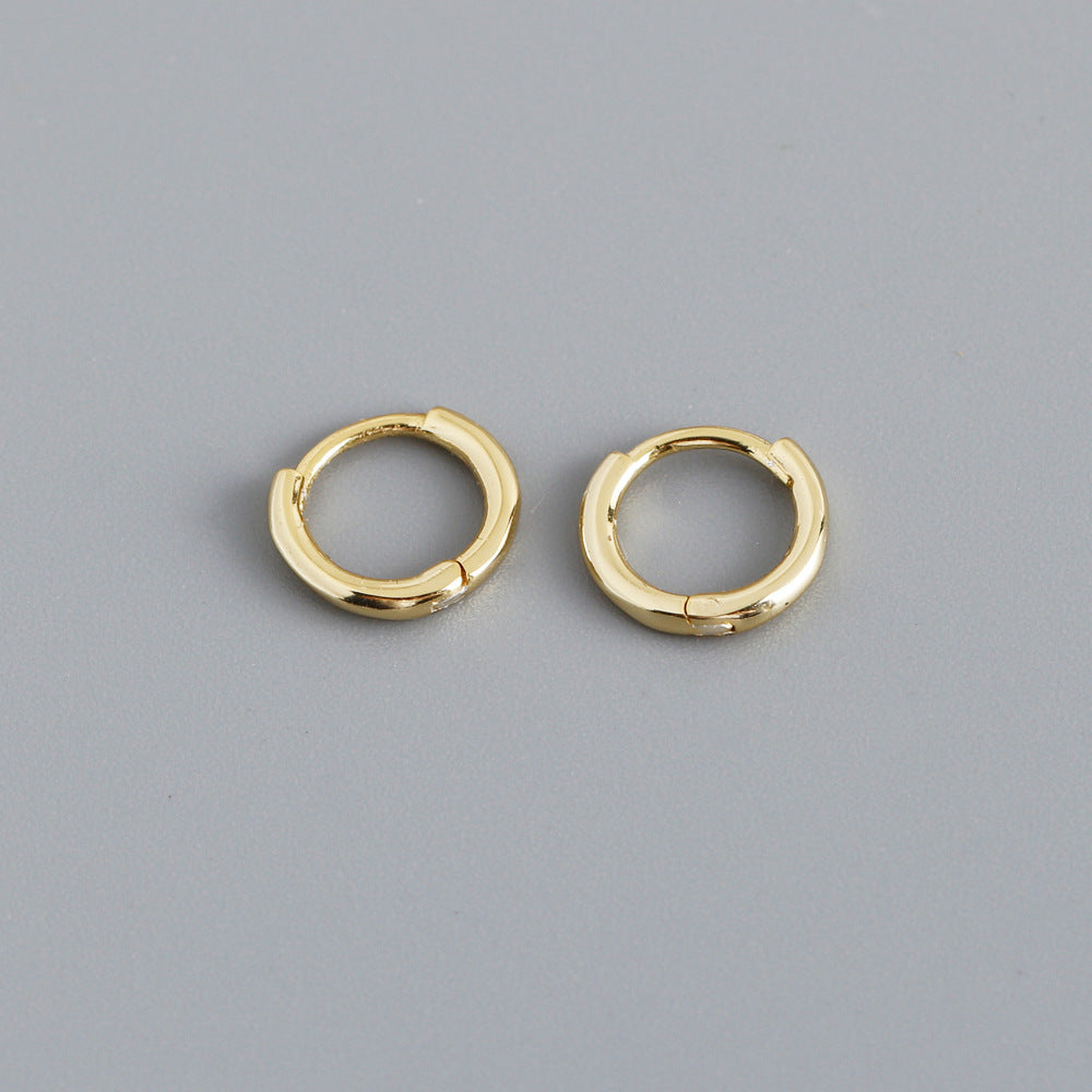 Simple Style Sterling Silver Circle Hoop Earrings