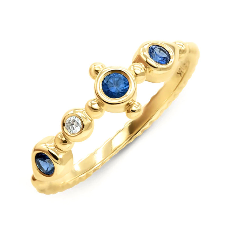 Fashion Round Sterling Silver Zircon Stacking Ring for Women