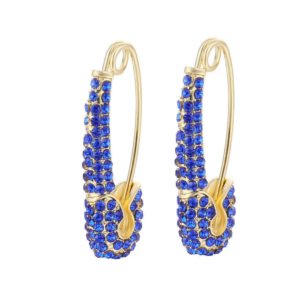 Wholesale Fashion Diamond Brooch Copper Buckle Heart Earrings