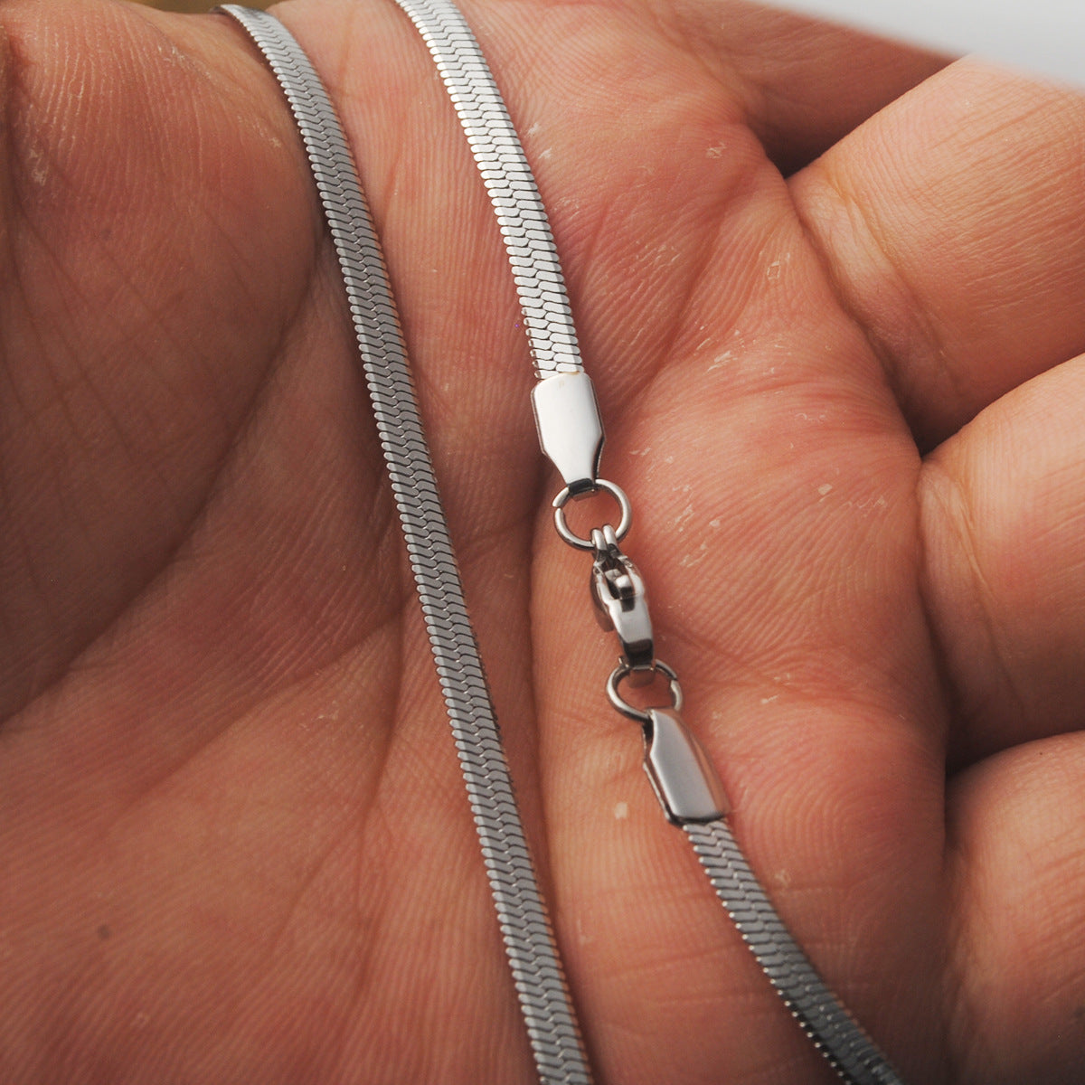Simple Geometric Stainless Steel Blade Chain Necklace