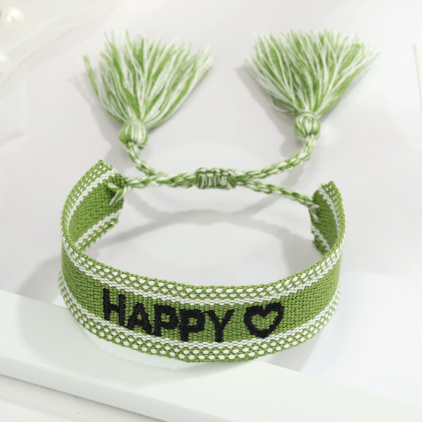 Embroidered Woven Alphabet Tassel Bracelet - Personalized Couple Jewelry