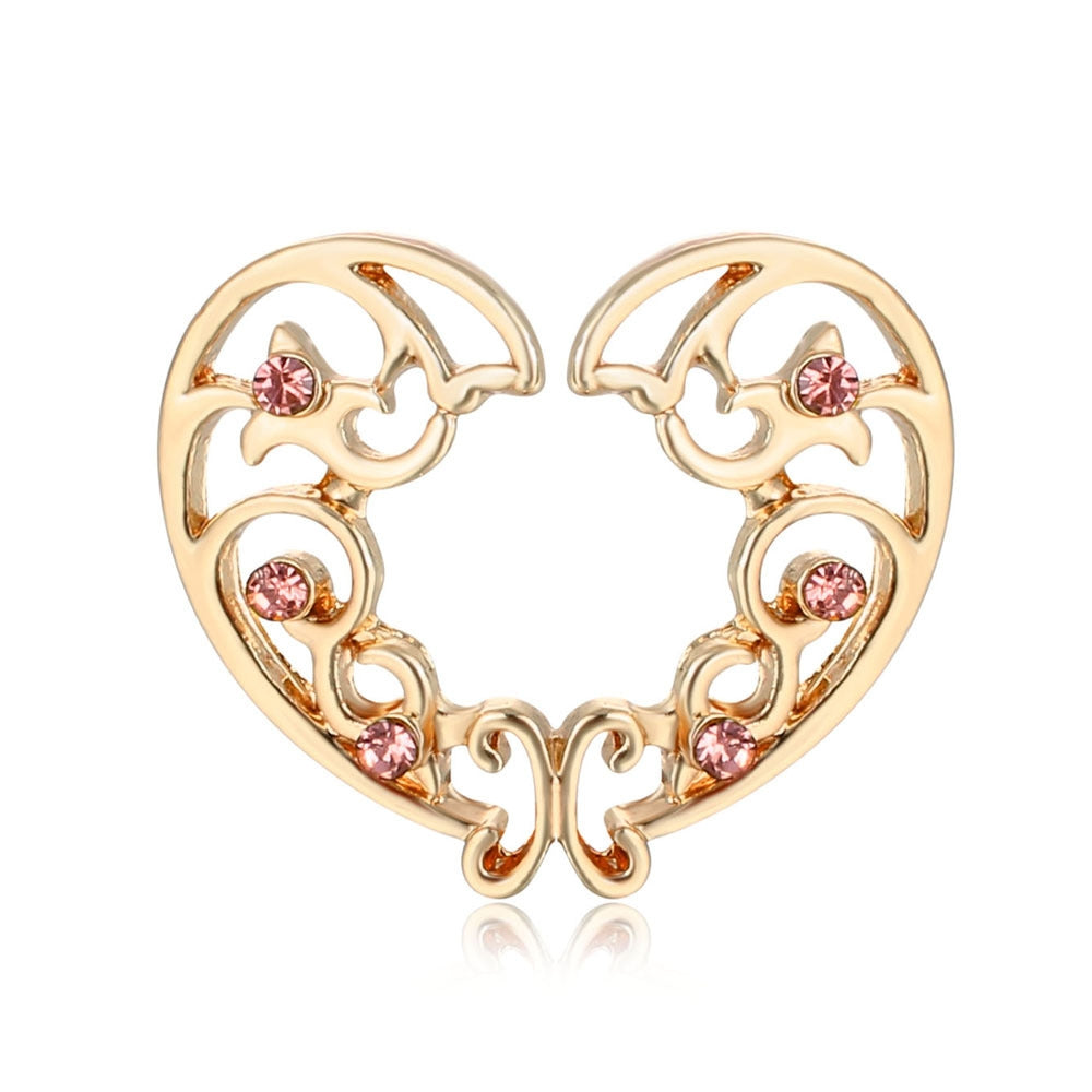 Heart-Shaped Diamond Alloy Nipple Ring Jewelry