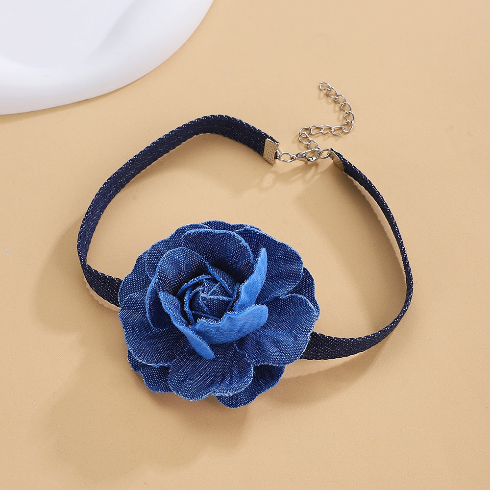 Princess Vintage Rose Floral Choker Necklace for Women