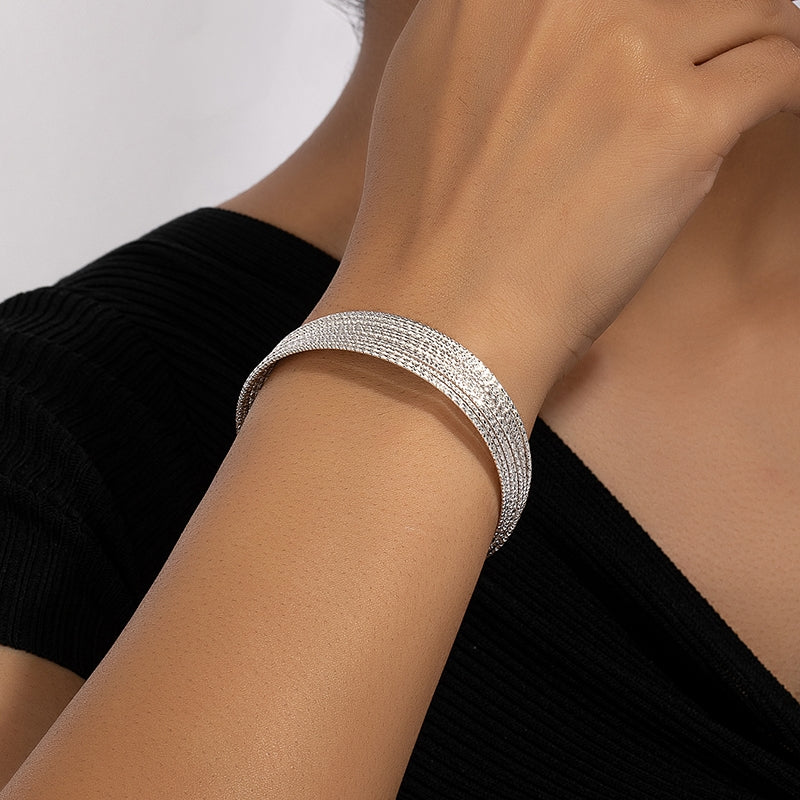 Retro Multi-Layer Circle Gold Plated Women's Bangle Bracelet