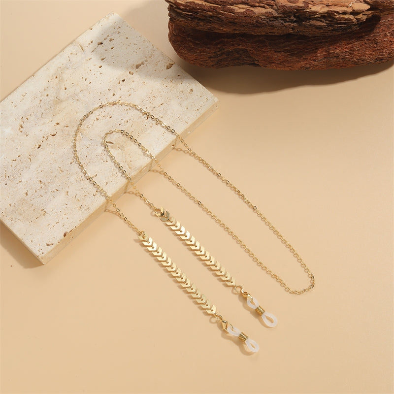 Retro Copper Iron Glasses Chain with Silicone Flower Star Charms